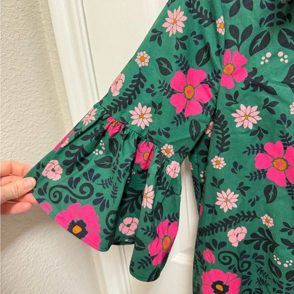 La DoubleJ Green and Pink Floral Dress - Picture 6 of 14